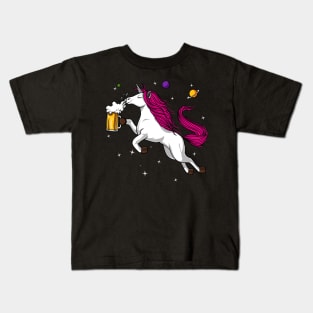 Unicorn Drinking Beer Kids T-Shirt